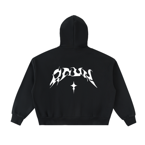 Fleeced Full-Zip Boxy Hoodie