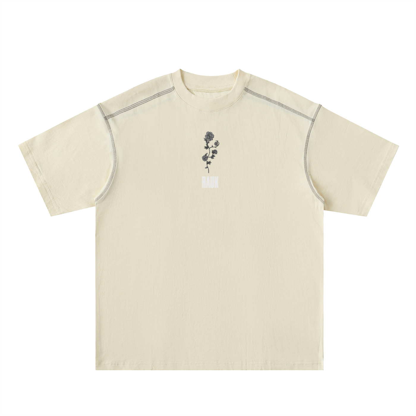 Oversized Contrast-Stitched Cotton Tee